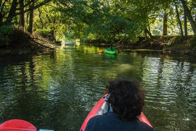 Kayaking on the Altmühl at Pappenheim Bavaria Germany On the Altmühl