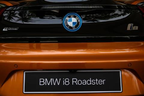 October 17, 2018 - Jakarta, Indonesia - BMW i8 Roadster displayed during a media preview in Jakarta, Indonesia on Wednesday, October 17, 2018. Jakarta Indonesia - ZUMAn230 20181017_zaa_n230_132 Copyright: xAndrewxLotulungx