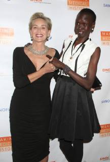 NEW YORK, NY - OCTOBER 24: Sharon Stone, Alek Wek at the Drugs for Neglected Diseases Initiative Inaugural Making Medical History Gala at the Bowery Hotel in New York City on October 24, 2018. Copyright: xRWx