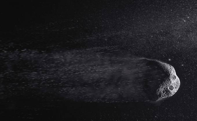 Computergenerierter Asteroid bewegt sich durch den Weltraum  Copyright: xIanxCumingx 11990298