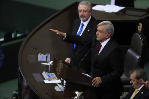 December 1, 2018 - EUM20181201NAC65.JPG .CIUDAD DE MEXICO. InvestitureInvestidura-AMLO.- 1 de diciembre de 2018. Andres Manuel Lopez Obrador toma protesta como Presidente de Mexico en el Palacio Legislativo de San Lazaro. Foto: Agencia EL UNIVERSALIrvin OlivaresEELG  - ZUMAu78_ 20181201_zaf_u78_077 Copyright: xElxUniversalx