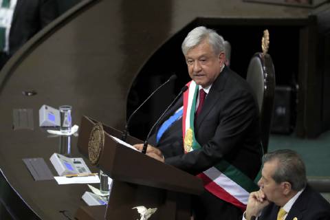 December 1, 2018 - EUM20181201NAC69.JPG .CIUDAD DE MEXICO. InvestitureInvestidura-AMLO.- 1 de diciembre de 2018. Durante su toma de protesta, el presidente Andres Manuel Lopez Obrador ofrece un mensaje a la Nacion en Palacio Legislativo de San Lazaro. Foto: Agencia EL UNIVERSALIrvin OlivaresEELG  - ZUMAu78_ 20181201_zaf_u78_081 Copyright: xElxUniversalx