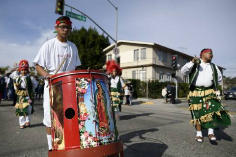 December 9, 2018 - Los Angeles, California, United States - People take part in the 87th Annual Procession and Mass in honor of Our Lady of Guadalupe in Los Angeles, California on December 9, 2018. The Catholic procession is the oldest religious procession in Los Angeles and celebrates the apparition of the Virgin Mary in Mexico in 1531. Los Angeles United States  - ZUMAn230 20181209_zaa_n230_556 Copyright: xRonenxTivonyx