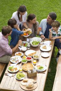Family and friends gather for weekend picnic  Copyright: FrédéricxCirou B36764428
