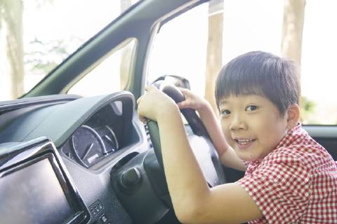 Japanese kid in the car  (86973100)