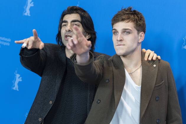 Director Fatih Akin and actor Jonas Dassler at the Photocall for the film DER GOLDENE HANDSCHUH on the occasion of the 69th Berlin International Film Festival 69th Berlin International Film Festival