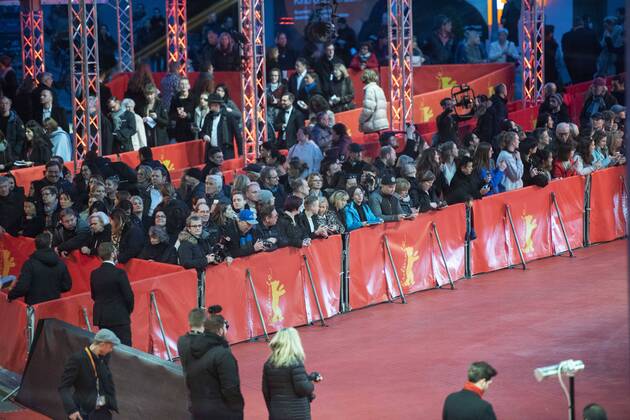 Film fans waiting in front of the Berlinale Palast during the awards ceremony on the occasion of the 69 Berlin International Film Festival 69 Berlin International Film Festival Awards Ceremony