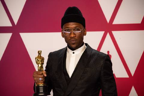 February 24, 2019 - Hollywood, California, U.S. - Mahershala Ali poses backstage with the Oscar for performance by an actor in a supporting role during the live ABC Telecast of The 91st Oscars at the Dolby Theatre in Hollywood. Hollywood U.S. - ZUMAz03_ 20190224_sha_z03_899 Copyright: xAMPASx