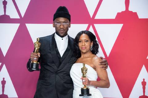 February 24, 2019 - Hollywood, California, U.S. - Oscar Winners Mahershala Ali and Regina King pose backstage during the live ABC Telecast of The 91st Oscars at the Dolby Theatre in Hollywood. Hollywood U.S. - ZUMAz03_ 20190224_sha_z03_907 Copyright: xAMPASx