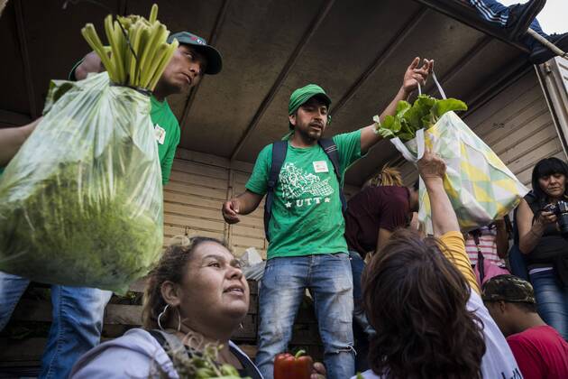 February 27, 2019 - City Of Buenos Aires, City of Buenos Aires, Argentina - INT. 2019, February 27. City of Buenos Aires, Argentina.- Small producers give away on 2019 February 27, 20 thousands kilos of vegetables, called Verdurazo, in Plaza de Mayo, City of Buenos Aires, claiming for improvements to small farmers and against hunger. The last February 15, they were repressed when they tried to sell vegetables at an accessible and fair price in Constitucion neighborhood, in City of Buenos Aires. City Of Buenos Aires Argentina - ZUMAf135 20190227_zap_f135_003 Copyright: xJulietaxFerrariox