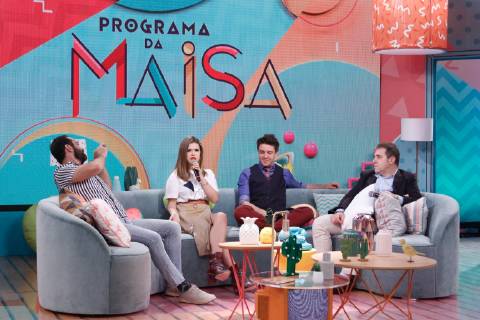 OSASCO, SP - 11.03.2019: LANÇAMENTO PROGRAMA DA MAISA SBT - Director Lucas Gentil, Maisa Silva, Oscar Filho and producer Fernando Pelegio at the press conference to present their new program, called "grama daa da Maísa", which debuts at SBT on Saturday (1at 2:15 p.m. The talk show will be the firstirst solo show by Maísa a, after muc much success in participation in soap operas and in the Bom dia e Companhia program. x1696314x CesarxConventi