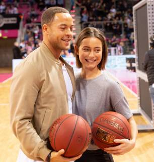 Bonn Germany 17 03 2019 Basketball Bundesliga BBL Telekom Baskets Bonn vs BG Goettingen Andrej Mangold and Jenny Lange Basketball BBL Telekom Baskets Bonn vs BG Goettingen