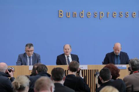 State Secretary Werner Gatzer BMF Federal Minister of Finance Olaf Scholz Germany Berlin Federal Press Conference Topic Budget 2019 Key Figures 2020 and Financial Plan to 2023 20 03 2019