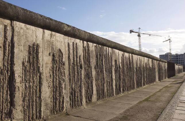View of the remains of the Berlin Wall on Bernauer Strasse The Berlin Wall Memorial is a central memorial to the German division The last section of the Berlin Wall stretches 1 4 km across the former border strip This year Berlin celebrates 30 years since the fall of the Berlin Wall On 9 November 1989 Berlin became a city again 28 years before the Wall divided the Copyright: FrankxHormannx xnordlicht