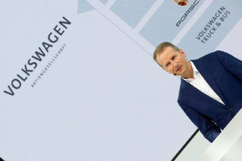 Herbert DIESS Chairman of the Board of Management CEO Annual Press Conference of Volkswagen AG Aktiengesellschaft in Wolfsburg on 12 03 2019