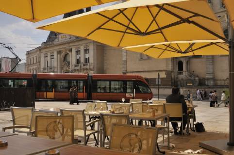 France Le Mans modern Tramway Place de la Republique