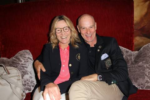 Gundis Zambo and Simon Licht Eagles Magazine Presentation 2019 Charity Event Golf Magazine Eagles Charity Golf Club Munich 14 April 2019