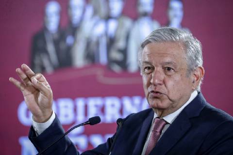 April 15 2019 EUM20190415NAC02 JPG MEXICO CITY PresidencyPresidencyAMLO President Andres Manuel Lopez Obrador during his Mananera conference this Monday, April 15, 2019 at Palacio Nacional Foto Agencia EL UNIVERSALDiego Simon SanchezRDB  - ZUMAu78_ 20190415_zaf_u78_013 Copyright: xElxUniversalx