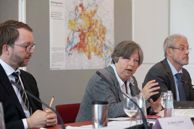 Berliner Mietspiegel 2019 The Berlin Senator for Urban Development and Housing Katrin Lompscher at the presentation of the Berlin Mietspiegel 2019 at the Senate Department for Urban Development and Housing Berlin Berlin Germany