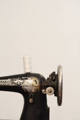 Close-up of old vintage sewing machine property released  IGGF01028