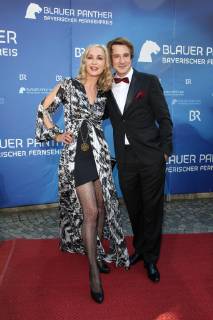Isabella Huebner with Sebastian Fischer, Bavarian Television Prize 2019 at the Prinzregententheater in Munich on 25 05 2019