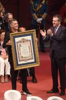 The singer Alejandro Sanz receives the gold medal of the city of Seville that names him as an adopted son, Thursday, May 30, 2019 Cordon Press