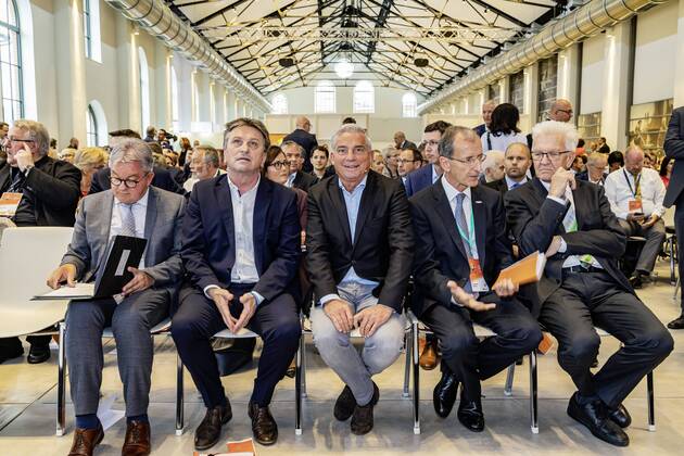DEU, Germany, Baden Württemberg, Tuttlingen, 19 07 2019 From left Guido Wolf MdL Minister of Justice and European Affairs BW , Man