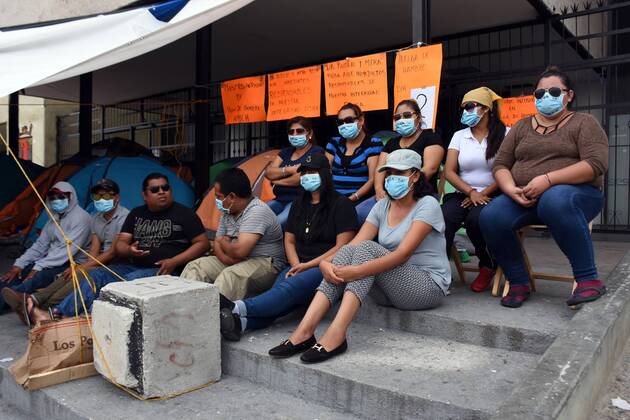 July 24, 2019 EUM20190724SOC05 JPG TUXTLA GUTIERREZ, Chis , Protests Teacher Protests of the Association of Interim Teachers of Chiapas Amich protests this July 24, 2019 in a hunger strike outside the State Government Palace to demand payment of salaries owed from the government of Manuel Velasco Photo Agency EL UNIVERSAL AFBV  - ZUMAu78_ 20190724_zaf_u78_042 Copyright: xJacobxGarcoÂ­Ax