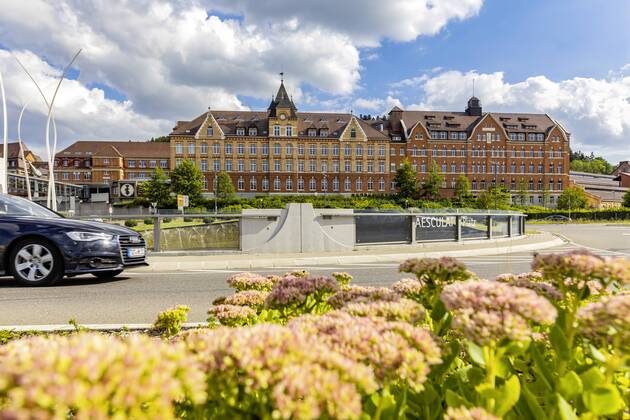 DEU, Germany, Baden Württemberg, Tuttlingen, 04 08 2019 Aesculap Kreisel, Aesculap Tuttlingen plant