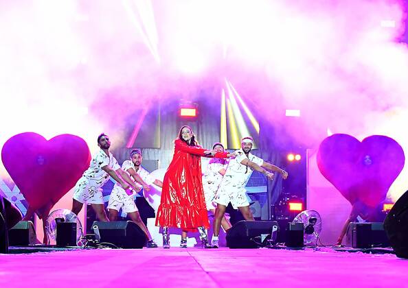 Berlin The 90s live tour 24 08 2019, v l Jasmin Wagner Bluemchen will be on stage on 24 08 2019 at the 90s live party in Berlin Hoppegarten Copyright: xEIBNER DanielxLakomskix EP_DLI