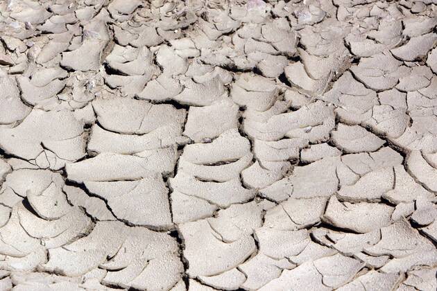Due to the persistent drought, cracks form in the arable soil of a field in Hofheim, Hesse, Germany.