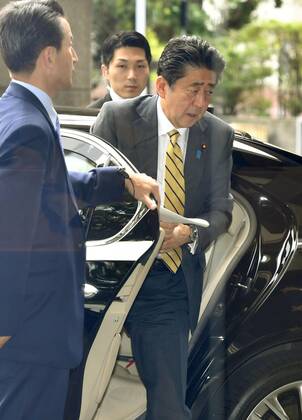 Japan PM Abe Japanese Prime Minister Shinzo Abe arrives at the headquarters of Japan s ruling Liberal Democratic Party in Tokyo on Sept. 11, 2019. Abe carried out a major Cabinet reshuffle the same day.