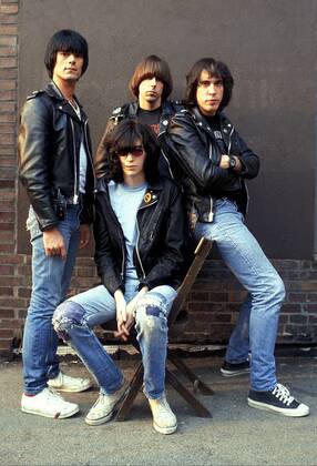 The Ramones, 1978 Members of the American rock band Les Ramones after the shooting of the German TV show Musikladen. From left to right: Dee Dee Dee Ramone, Joey Ramone, Johnny Ramone, Marky Ramone. Bremen, 10 September 1978 Copyright: xIlsexRuppert Photo12x RPP19A00_112