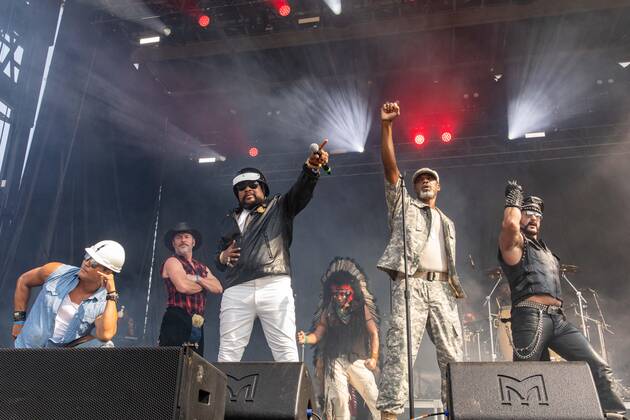September 15, 2019, Chicago, Illinois, U.S: JAMES KWONG, CHAD FREEMAN, VICTOR WILLIS, ANGEL MORALES, JAMES LEE and J.J. LIPPOLD of the Village People during the Riot Fest Music Festival at Douglas Park in Chicago, Illinois Chicago U.S. - ZUMAs135 20190915_zap_s135_004 Copyright: xDanielxDeSloverx