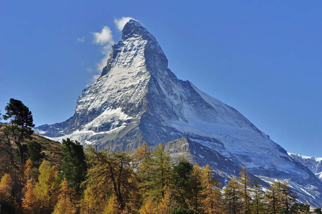 Matterhorn Larch forest autumn Switzerland  Copyright: ThomasxMarent 10990142