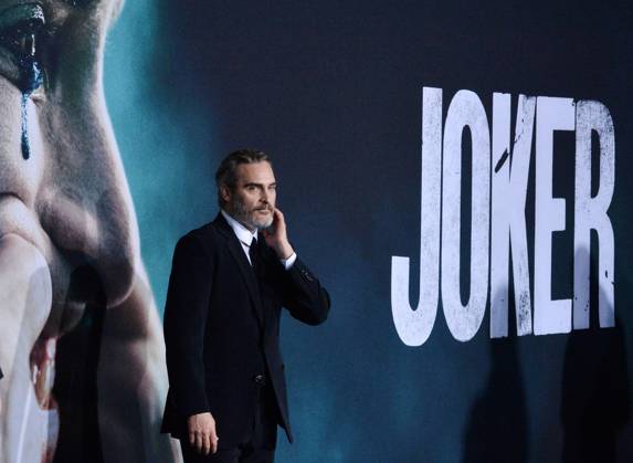 Cast member Joaquin Phoenix attends the premiere of the motion picture thriller Joker at the TCL Chinese Theatre in the Hollywood section of Los Angeles on Saturday, September 28, 2019. Storyline: Joker centers around an origin of the iconic arch nemesis and is an original, standalone story not seen before on the big screen. Todd Phillips exploration of Arthur Fleck (Joaquin Phoenix), a man disregarded by society, is not only a gritty character study, but also a broader cautionary tale.  LAP2019092802 JIMxRUYMEN