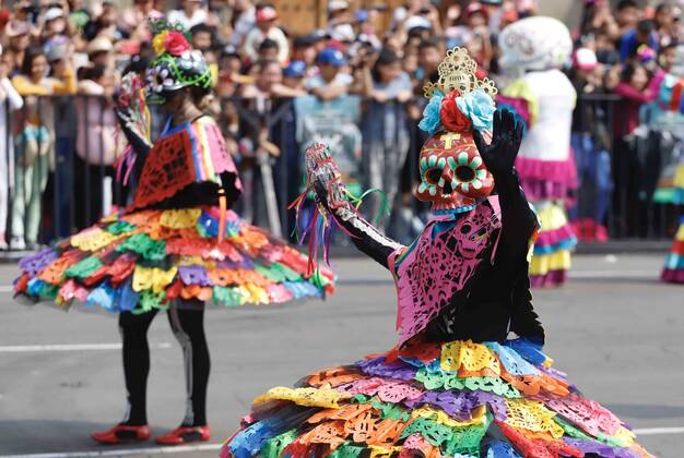 October 27, 2019 EUM20191027ACT12 JPG MEXICO CITY Traditions Traditions Parade Dead Color of the International Day of the Dead Parade in Mexico City this Sunday October 27, 2019 Photo Agency EL UNIVERSAL Berenice Fregoso EVZ  - ZUMAu78_ 20191027_zaf_u78_026 Copyright: xBerenicexFregosoxElxUniversalx