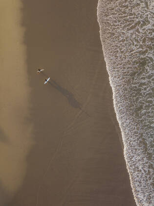 Aerial view of surfers at the beach Indonesia, Bali CR_KOTRIN191016E-220213-01