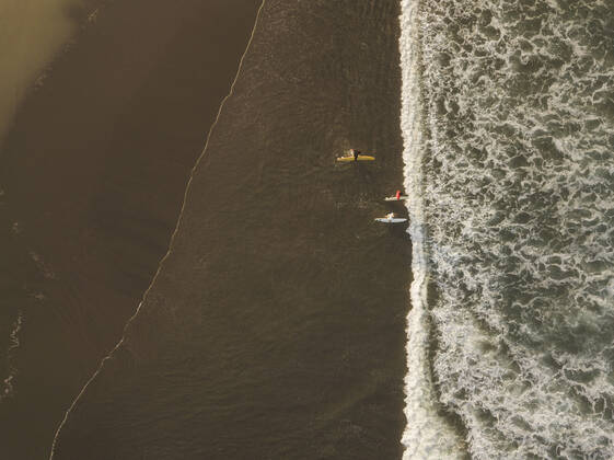 Aerial view of surfers at the beach Indonesia, Bali CR_KOTRIN191016G-220223-01