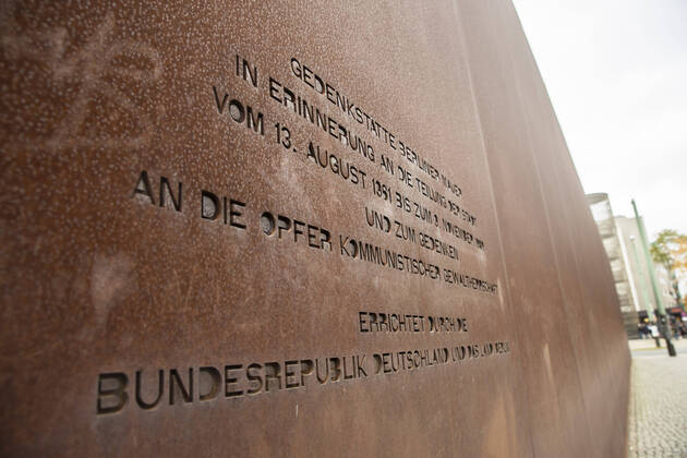 Berlin Wall Memorial on Bernauer Strasse in Berlin on 7 November 2019 On 9 November Berlin celebrates the 30th anniversary of the fall of the Berlin Wall 30 years after the fall of the Wall in Berlin