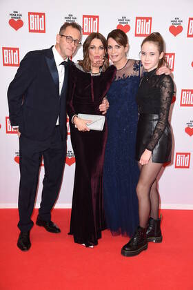 Gerit Kling with husband Wolfram Becker, Anja Kling with daughter Alea at the ZDF Spendengala Ein Herz für Kinder at Studio Adlershof in Berlin on 07 12 2019