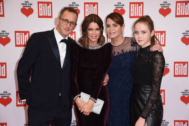 Gerit Kling with husband Wolfram Becker, Anja Kling with daughter Alea at the ZDF Spendengala Ein Herz für Kinder at Studio Adlershof in Berlin on 07 12 2019