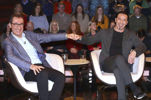 Cem Özdemir and Bülent Ceylan during the recording of the ZDF talk show Markus Lanz in the Fernsehmacher Studio at the Phoenixhof Hamburg, 10 12 2019 Foto:xgbrcix xFuturexImage