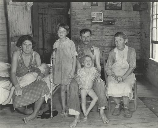 Sharecropper s Family, Hale County, Alabama Bud Fields and His Family, Hale County, Alabama Bud Woods and His Family, Walker Evans (American, 1903 - 1975), 1936, Gelatin silver print, 19.4 x 24.3 cm (7 5 8 x 9 9 16 in.)  Copyright Artokoloro LCD3_191706_06486