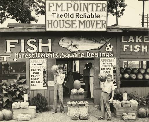 Roadside Stand Near Birmingham Roadside Store Between Tuscaloosa and Greensboro, Alabama, Walker Evans (American, 1903 - 1975), 1936, Gelatin silver print, 18.4 x 22.4 cm (7 1 4 x 8 13 16 in.)  Copyright Artokoloro LCD3_191706_06542