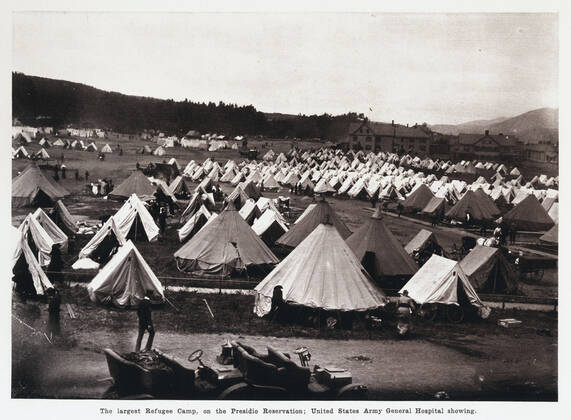 SAN FRANCISCO The largest refugee camp Anonymous photo for San Francisco in ruins April 1906 Credit Jean Vigne Kharbine Tapabor  KH270076