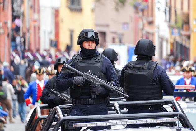January 21, 2020, San Miguel De Allende, Guanajuato, Mexico: Members of the Mexican Military Police parade through the streets to celebrate the 251st birthday of the Mexican Independence hero Ignacio Allende January 21, 2020 in San Miguel de Allende, Guanajuato, Mexico. Allende, from a wealthy family in San Miguel played a major role in the independency war against Spain in 1810 and later honored by his home city by adding his name. San Miguel De Allende Mexico - ZUMAe02_ 20200121_zaf_e02_002 Copyright: xRichardxEllisx
