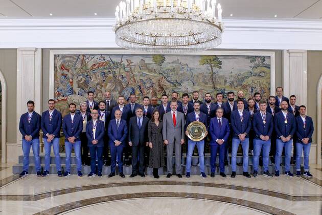Bilder des Jahres 2020, Entertainment 01 Januar Entertainment Themen der Woche KW05 Entertainment Bilder des Tages MADRID, SPAIN-January 28: Spanish national handball team visit Queen Letizia and King Felipe at Zarzuela palace in Madrid, Spain on January 28, 2020. Copyright: xJimmyxOlsen MediaxPunchx