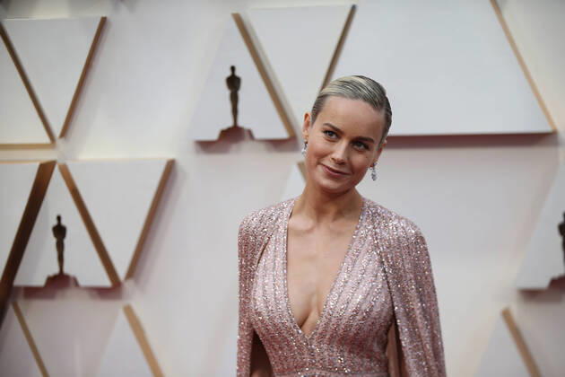 (200210) -- LOS ANGELES, Feb. 10, 2020 -- Brie Larson arrives for the red carpet of the 92nd Academy Awards at the Dolby Theater in Los Angeles, the United States, on Feb. 9, 2020. ) U.S.-LOS ANGELES-OSCARS-RED CARPET LixYing 