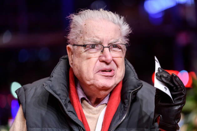 Moritz de Hadeln, director of the Berlinale from 1980 to 2001 during the premiere of the film EL PRÓFUGO THE INTRUDER at the 70 Berlin International Film Festival snapshot photography xF Boillot